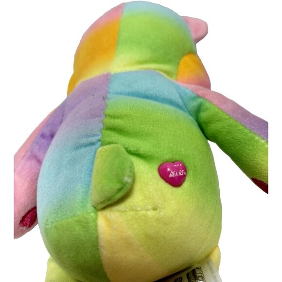 10" Rainbow Heart Care Bear Plush Stuffy Stuffed Bear, Colourful Heart Love, GUC - Picture 4 of 8
